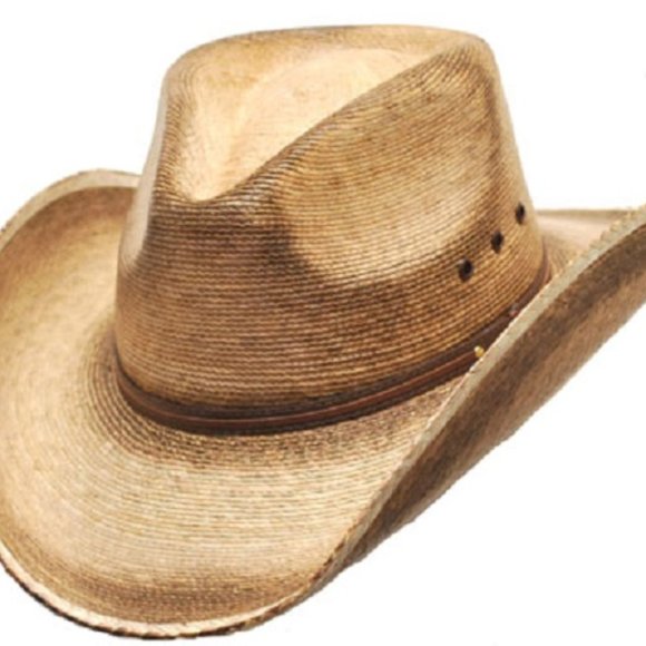 Western Straw Palm Cowboy Hat - Pinch Front - Picture 1 of 1